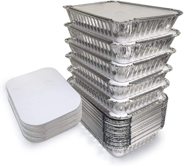 Aluminium Food Container with lid 25piece 450ml